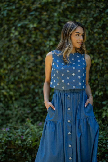 Alternative view of Top tencel bordado inglês