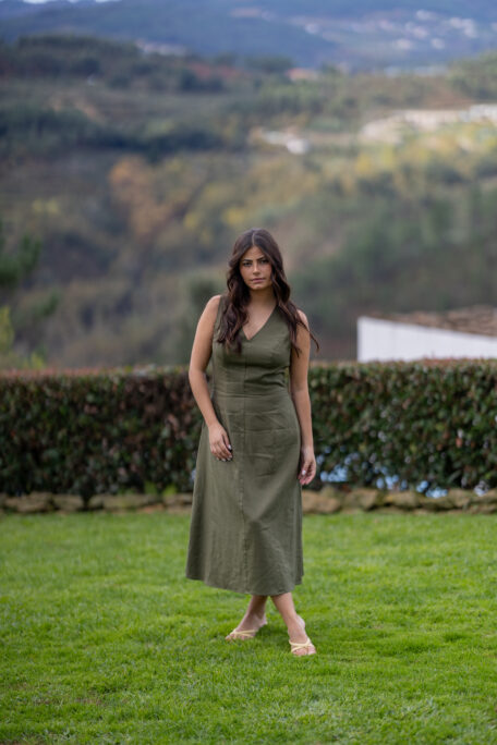 Alternative view of Vestido godés linho