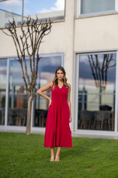 Vestido comprido costas abertas